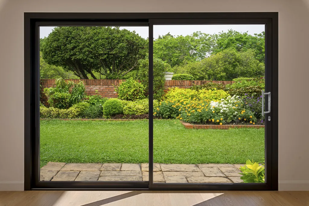 Aluminium sliding door installed
