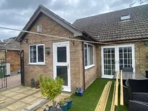 Rear of the property showing new window installation