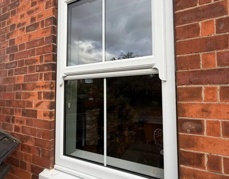 Traditional sash window with sash horns